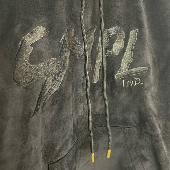 Suede black high quality hoodie Sample Industries size M - Picture 4 of 6